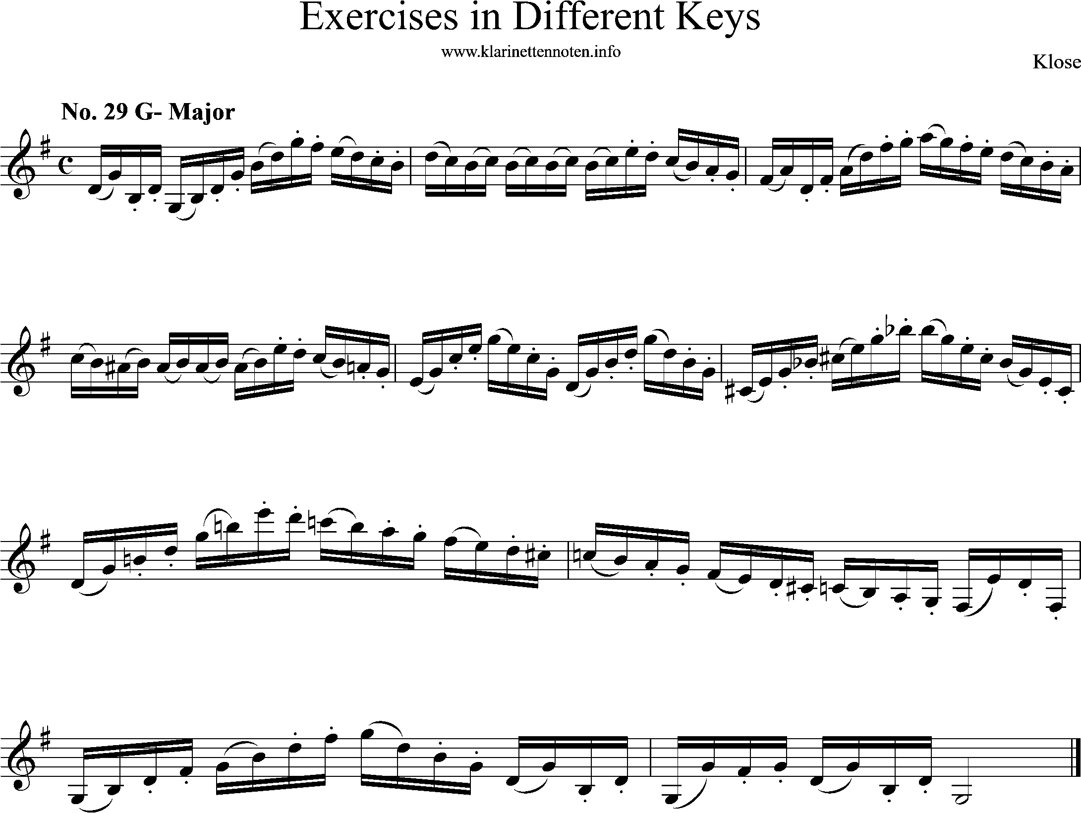Exercises in Differewnt Keys, klose, No-29, g-major